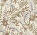 Antonina Vella - Heronwood Floral Heron Wallpaper - Mulberry - York - AB3101