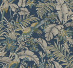 Antonina Vella - Heronwood Floral Heron Wallpaper - Navy - York - AB3103