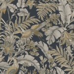 Antonina Vella - Heronwood Floral Heron Wallpaper - Black - York - AB3104