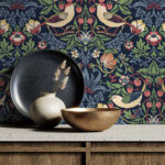 Fragaria Garden Folk Art Look Wallpaper  - Midnight Blue - Wallquest - ET11202 - Image 5