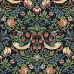 Fragaria Garden Folk Art Look Wallpaper  - Ebony - Wallquest - ET11210