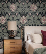 Floral Hydrangea Wallpaper - Ebony, Rose - Seabrook - Wallquest - ET12110 - Image 5