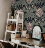 Floral Hydrangea Wallpaper - Ebony, Rose - Seabrook - Wallquest - ET12110 - Image 6
