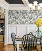 French Country Chinois Oriental Toile Scenic Wallpaper - Graphite - Wallquest - FC61800 - Image 5