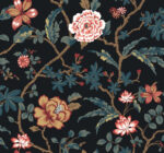 Ronald Redding Courtyard Botanical Floral Wallpaper - Scarlet - York - MX9656