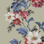 Flower Stripe Florals Wallpaper - Taupe -  Wallquest - TP81601
