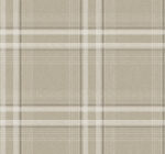 Ronald Redding Country Club Plaid Faux Linen Wallpaper - Taupe - York - 4211-83564