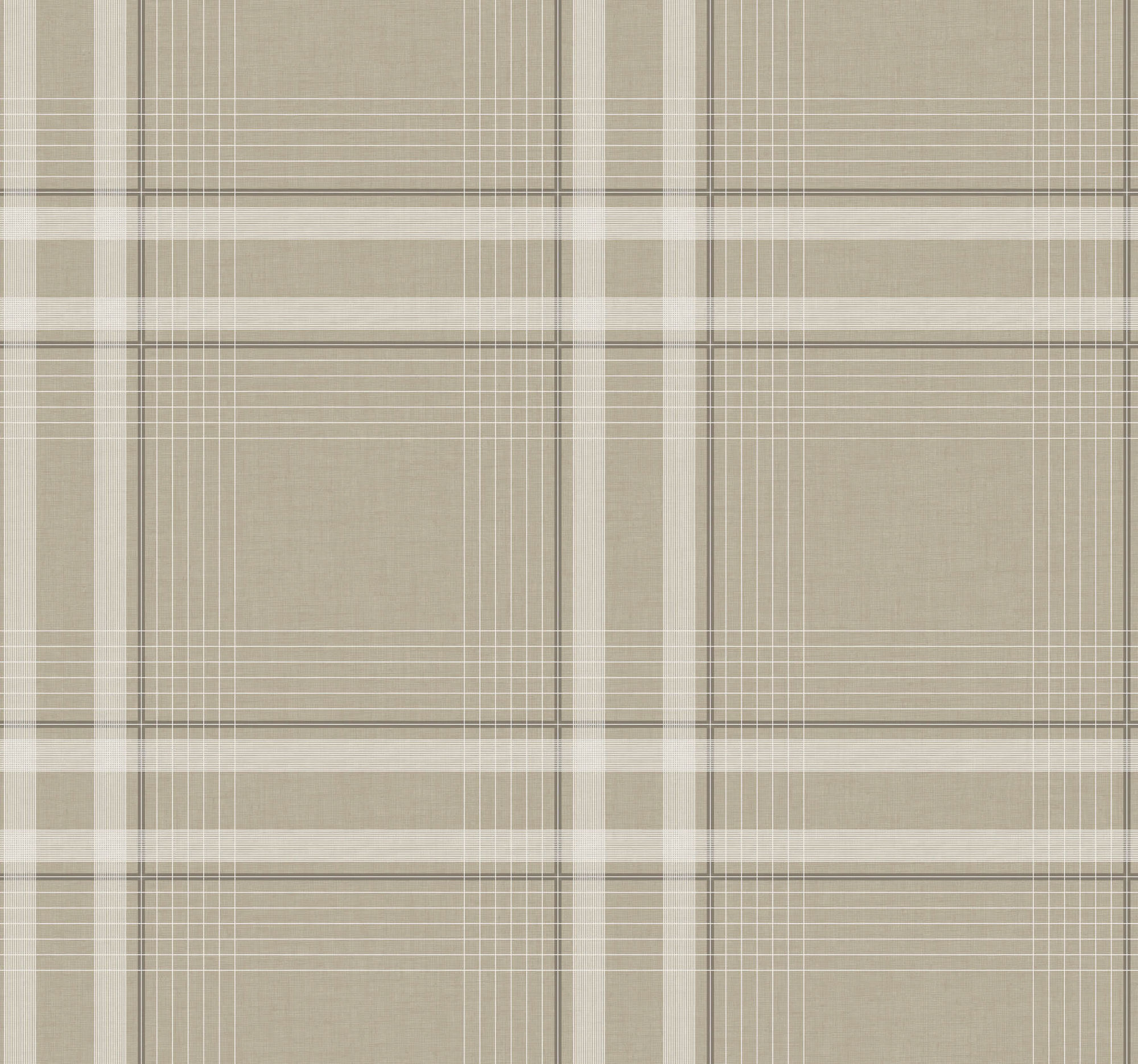 4211-83564 Ronald Redding Country Club Plaid Faux Linen Wallpaper - Taupe - York - 4211-83564 - Image 1