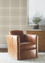 Ronald Redding Country Club Plaid Faux Linen Wallpaper - Taupe - York - 4211-83564 - Image 4
