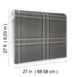 Ronald Redding Country Club Plaid Faux Linen Wallpaper - Charcoal - York - 4211-83565 - Image 6