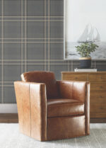 Ronald Redding Country Club Plaid Faux Linen Wallpaper - Charcoal - York - 4211-83565 - Image 5