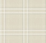 Ronald Redding Country Club Plaid Faux Linen Wallpaper - Beige - York - 4211-83566