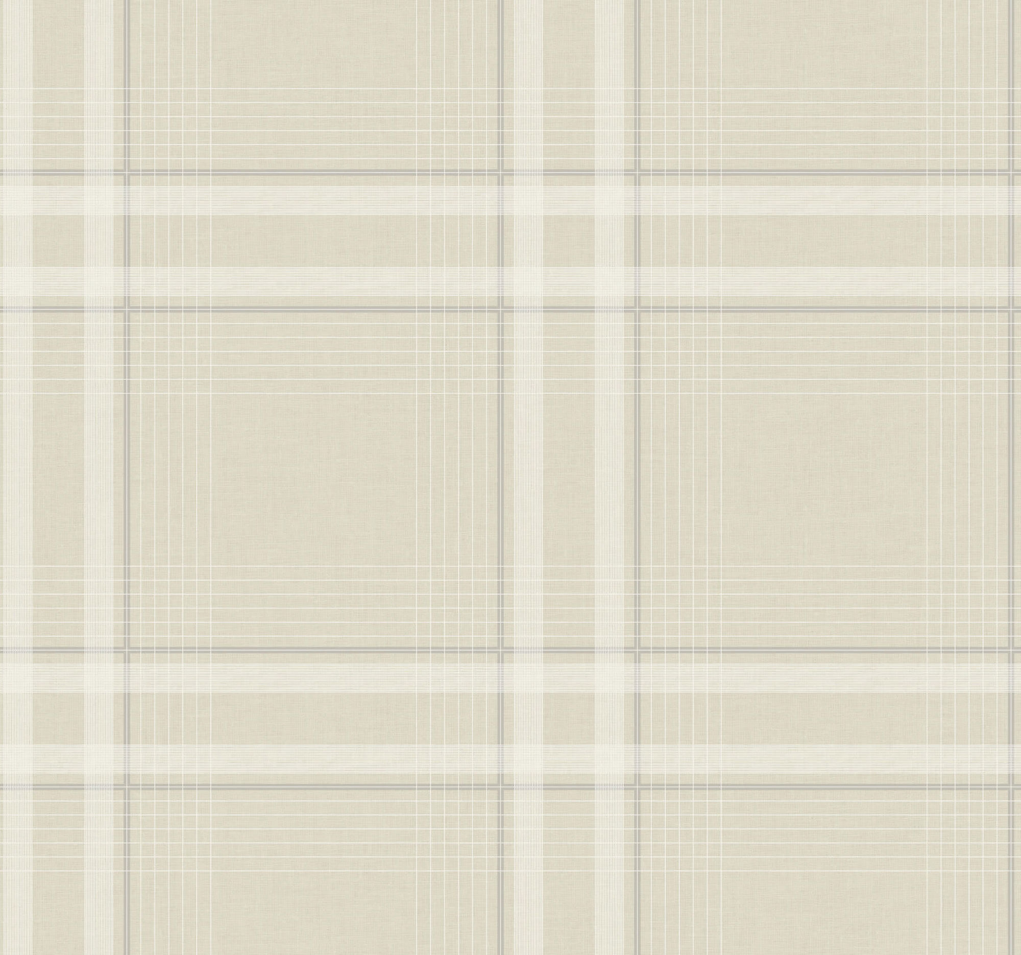 4211-83566 Ronald Redding Country Club Plaid Faux Linen Wallpaper - Beige - York - 4211-83566 - Image 1