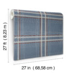 Ronald Redding Country Club Plaid Faux Linen Wallpaper - Denim - York - 4211-83567 - Image 6