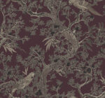 Ronald Redding Regal Ridge Trailing Tree Toile Wallpaper - Plum - York - 4211-83571