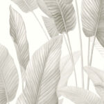 Mantra Large Leaves Tropical Wallpaper - Gloss White - Wallquest - AG60008 - Image 3