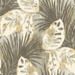 Karma Flora Leaves Wallpaper - Neutral, Multicolor - Wallquest - AG60205