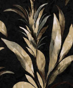 Padma Plant with Leaves Wallpaper - Type II 20 Oz. Vinyl - Warm Black - Wallquest - AG60700 - Image 3