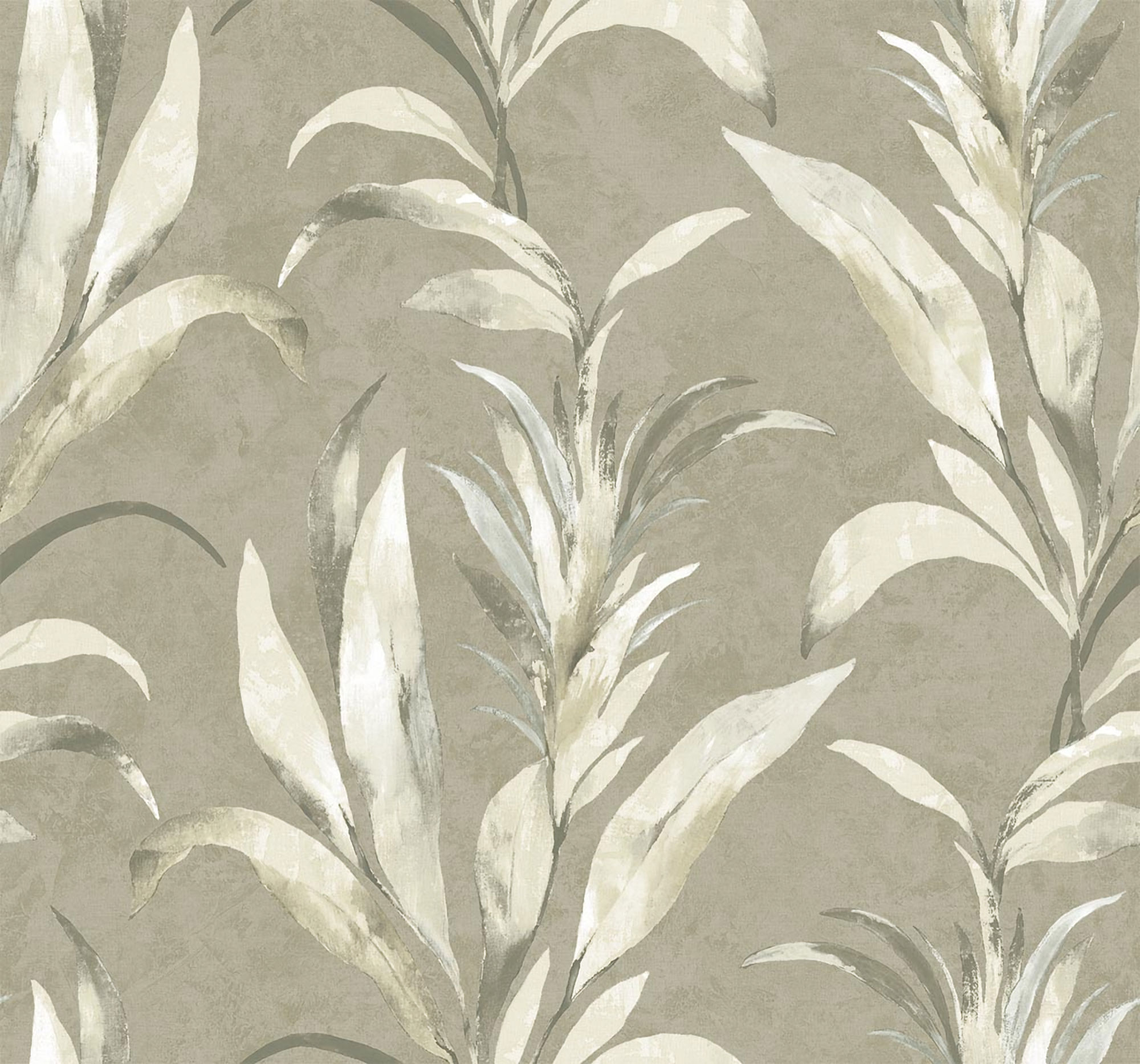 AG60705 Padma Plant with Leaves Wallpaper - Type II 20 Oz. Vinyl - Natural - Wallquest - AG60705 - Image 1