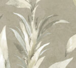 Padma Plant with Leaves Wallpaper - Type II 20 Oz. Vinyl - Natural - Wallquest - AG60705 - Image 3