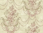 Floral Damask with Pearls Wallpaper - Dusty Rose - Wallquest - RD891109
