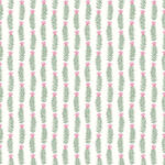Rifle Paper Eden Small Floral Sprig Stripe Wallpaper - White, Green - York - RP7340
