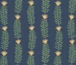 Rifle Paper Eden Small Floral Sprig Stripe Wallpaper - Navy, Green - York - RP7342 - Image 3