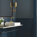 Rifle Paper Eden Small Floral Sprig Stripe Wallpaper - Navy, Green - York - RP7342 - Image 4