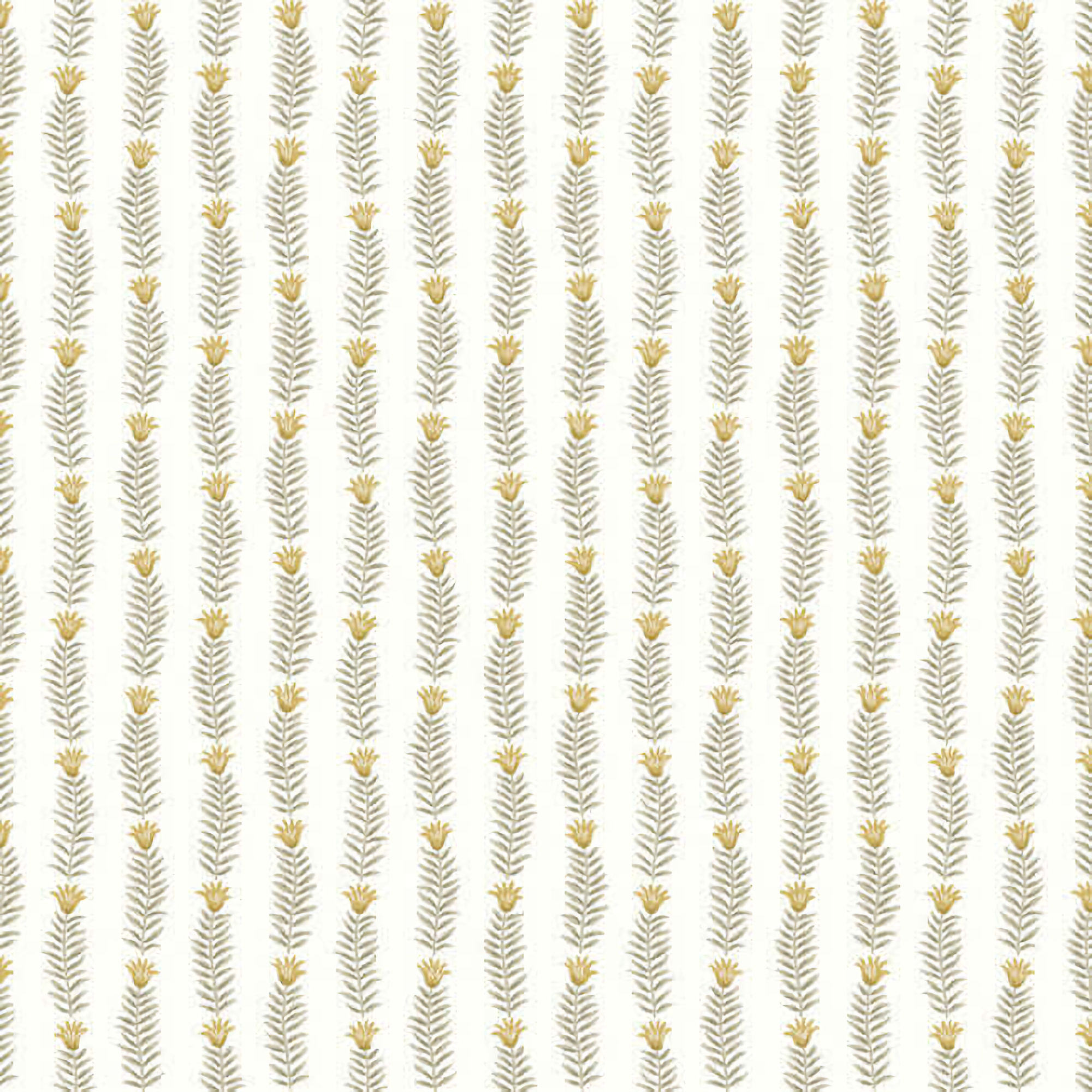 RP7343 Rifle Paper Eden Small Floral Sprig Stripe Wallpaper - Off-White, Gold - York - RP7343 - Image 1