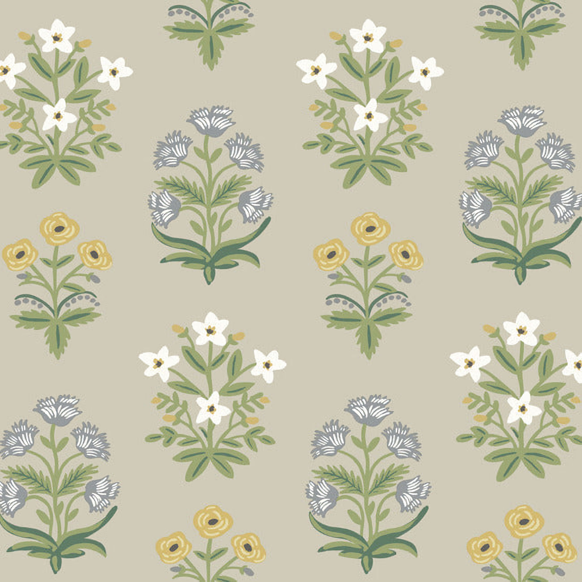 RP7350 Rifle Paper Mughal Rose Wallpaper - Beige, Purple - York - RP7350 - Image 1