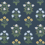 Rifle Paper Mughal Rose Wallpaper - Blue, Purple - York - RP7351