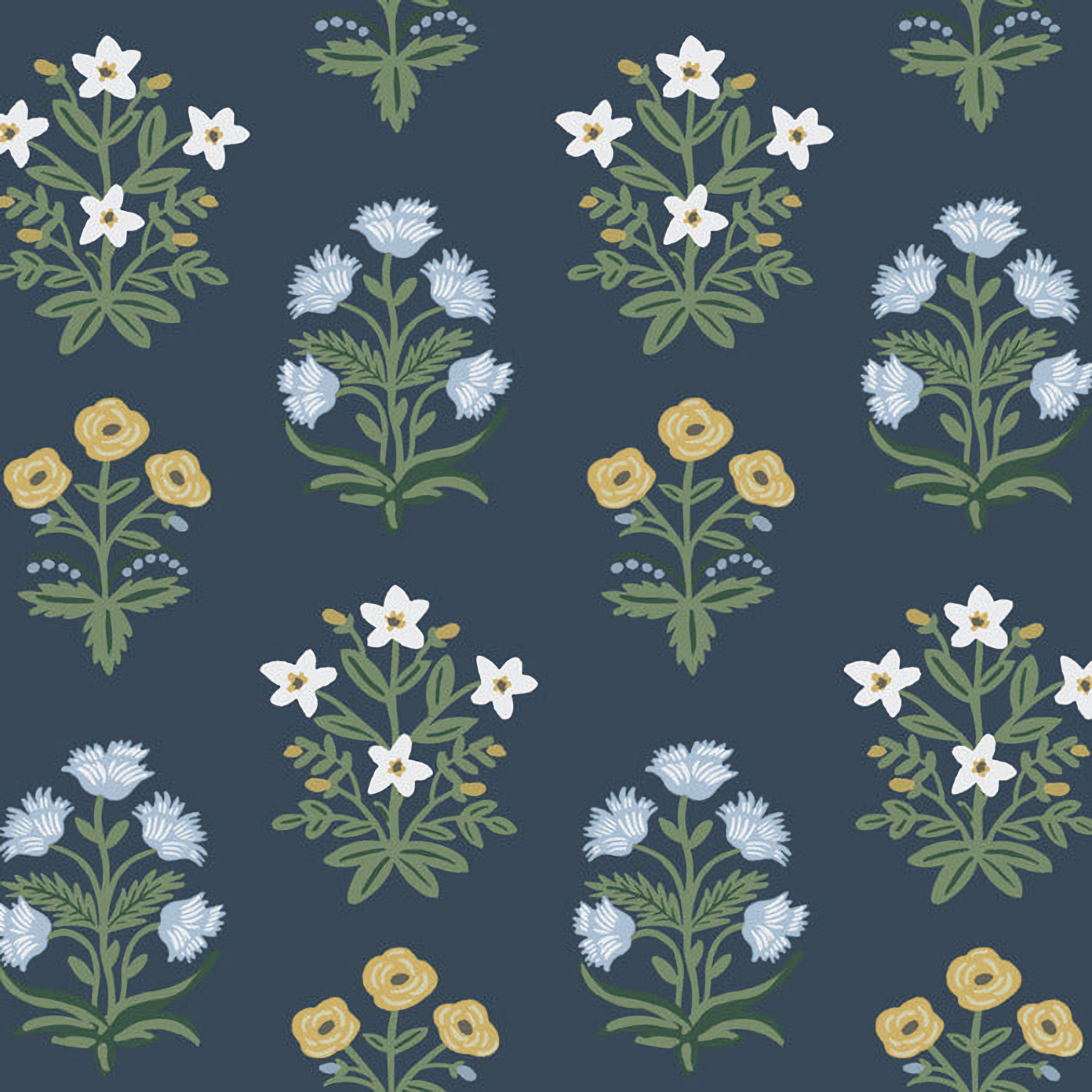 RP7351 Rifle Paper Mughal Rose Wallpaper - Blue, Purple - York - RP7351 - Image 1