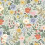 Rifle Paper Strawberry Fields Wallpaper - Mint, Pink - York - RP7356