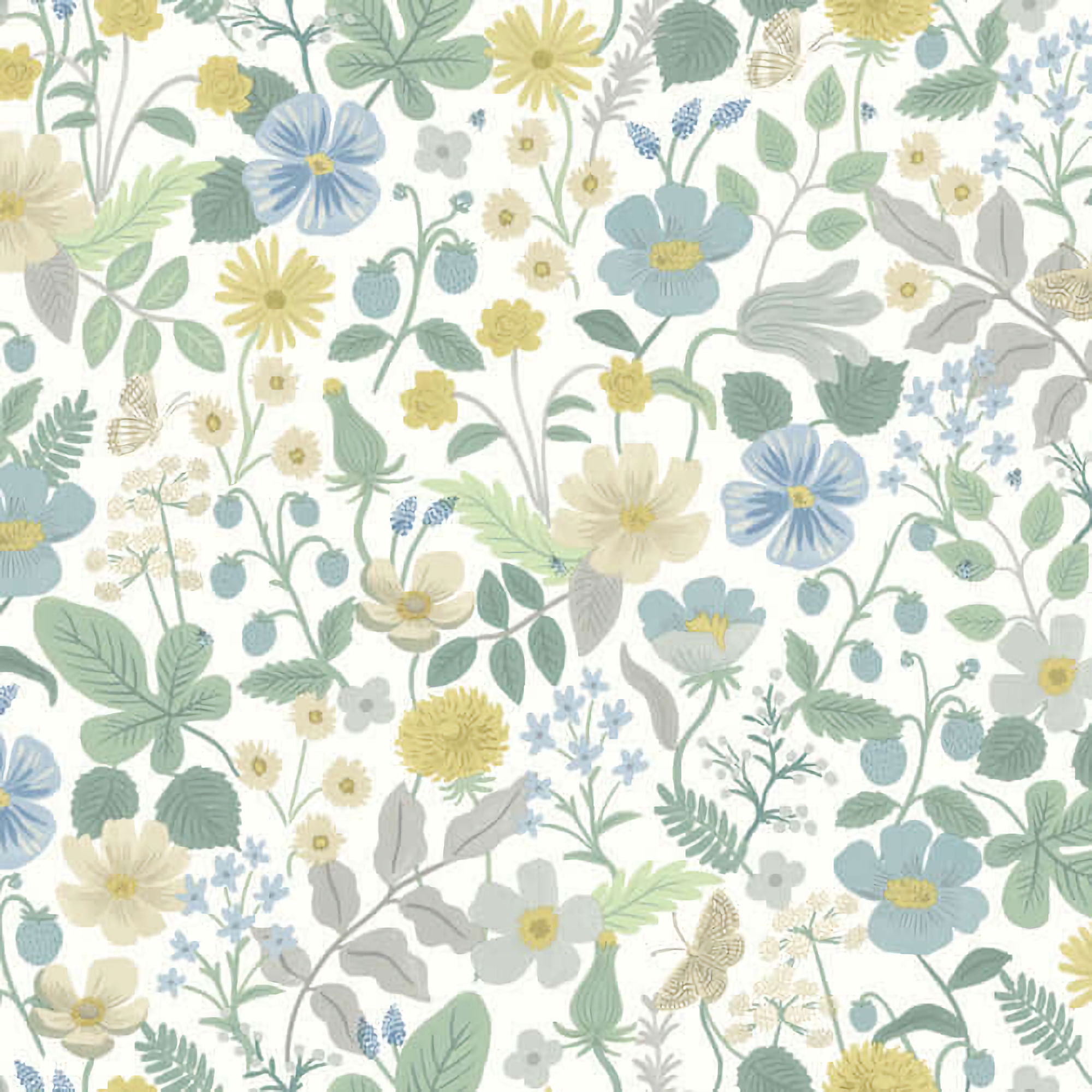 RP7357 Rifle Paper Strawberry Fields Wallpaper - White, Green - York - RP7357 - Image 1