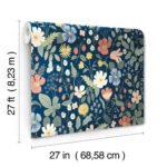 Rifle Paper Strawberry Fields Wallpaper - Navy, Pink - York - RP7358 - Image 6