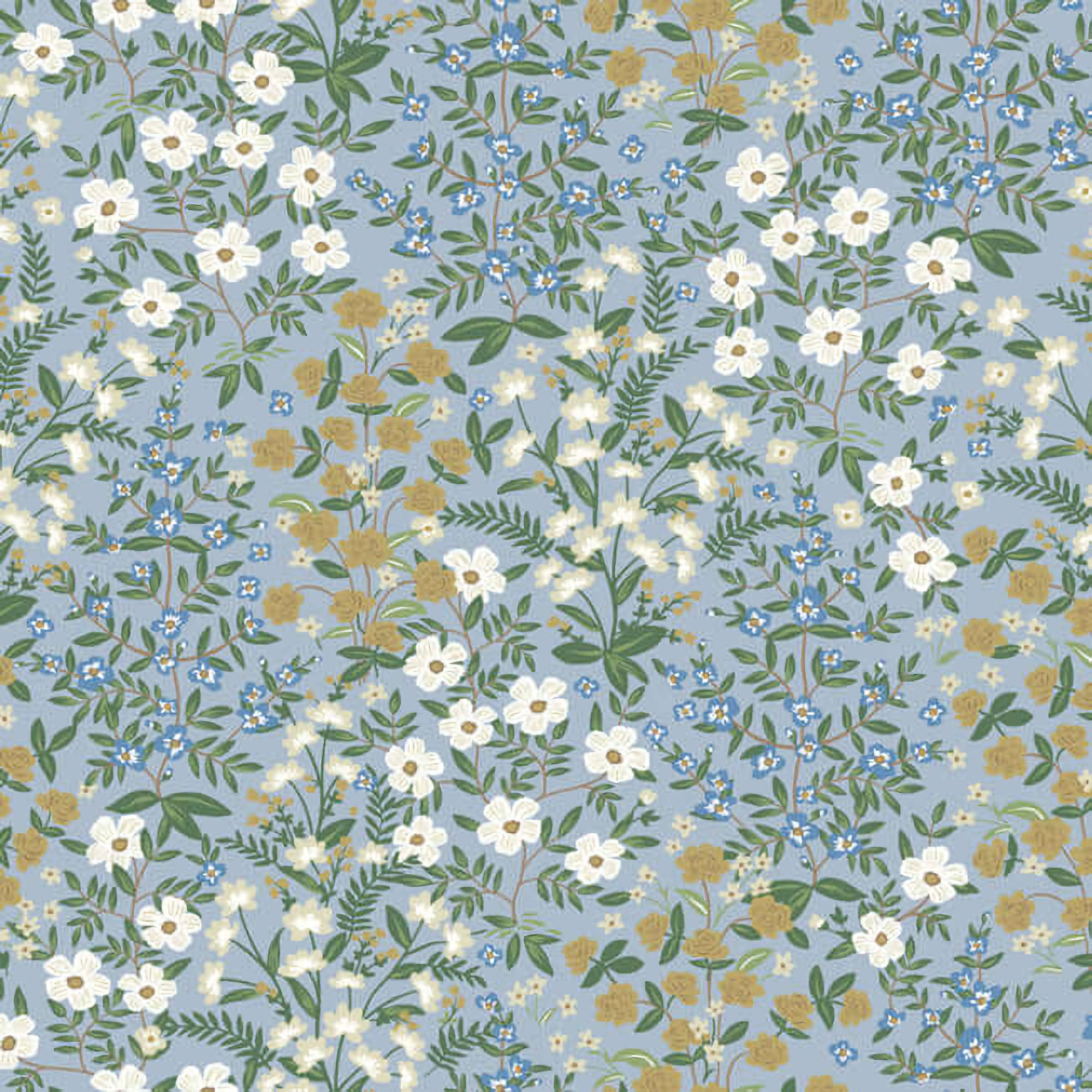 RP7379 Rifle Paper Wildwood Garden Floral Wallpaper - Blue, White - York - RP7379 - Image 1