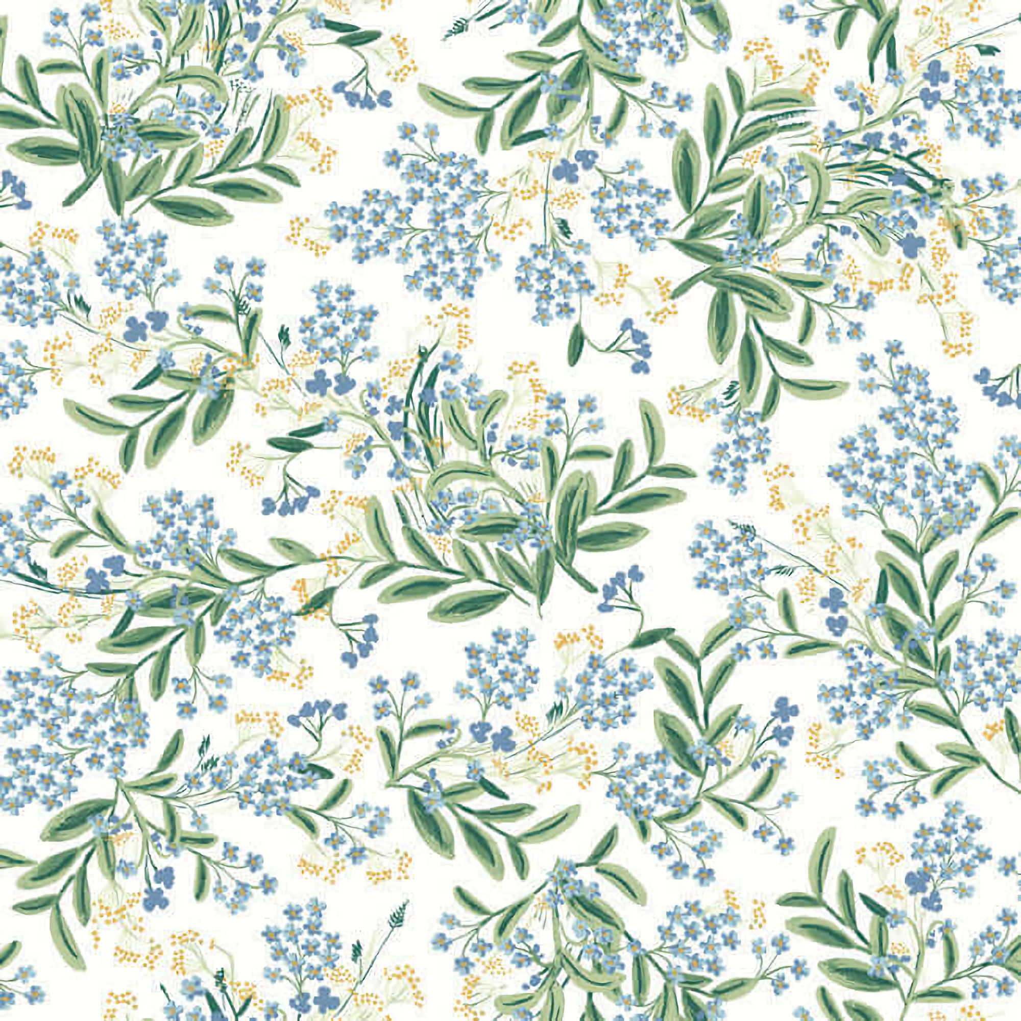 RP7382 Rifle Paper Cornflower Wallpaper - White, Green - York - RP7382 - Image 1