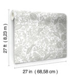 Rifle Paper Pomegranate and Leaves Toile Wallpaper - White, Metallic Silver - York - RP7387 - Image 6
