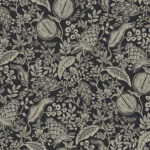 Rifle Paper Pomegranate and Leaves Toile Wallpaper - Black, Linen - York - RP7389