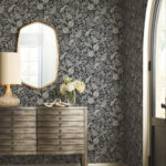 Rifle Paper Pomegranate and Leaves Toile Wallpaper - Black, Linen - York - RP7389 - Image 4