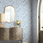 Rifle Paper Pomegranate and Leaves Toile Wallpaper - White, Blue - York - RP7390 - Image 4