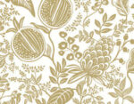 Rifle Paper Pomegranate and Leaves Toile Wallpaper - White, Metallic Gold - York - RP7391 - Image 3
