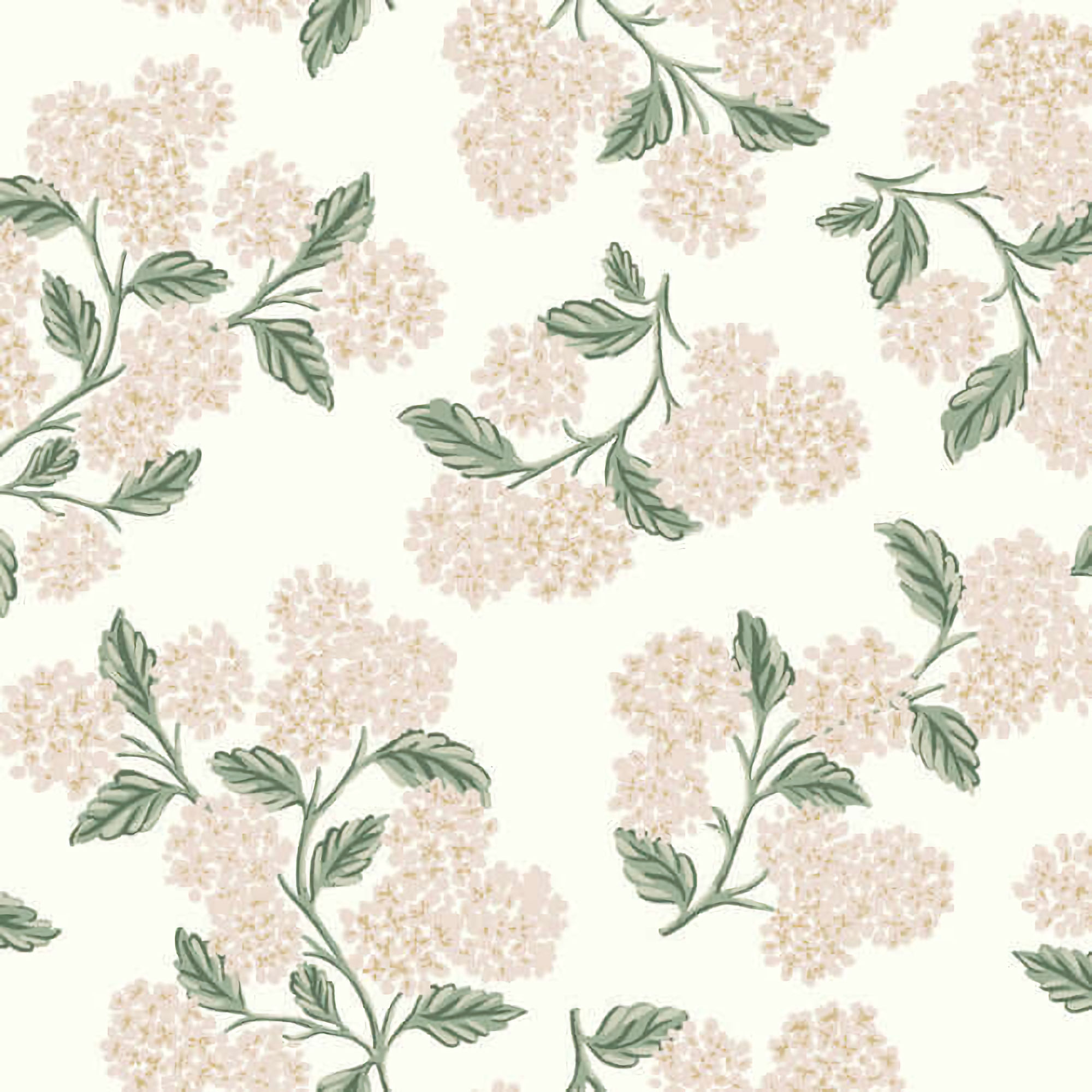 RP7393 Rifle Paper Hydrangea Wallpaper - White, Blush - York - RP7393 - Image 1