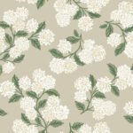 Rifle Paper Hydrangea Wallpaper - White, Linen - York - RP7394