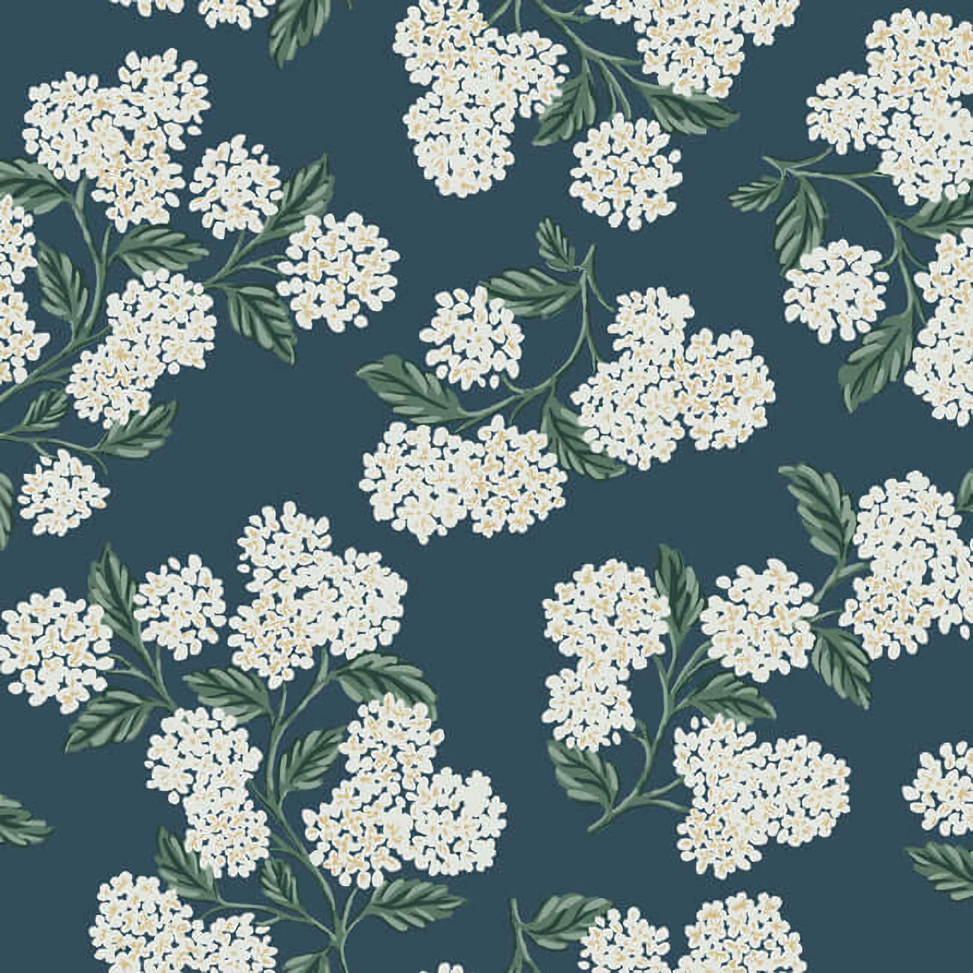 RP7395 Rifle Paper Hydrangea Wallpaper - Off-White, Blue - York - RP7395 - Image 1