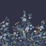 Rifle Paper Peacock Floral Wallpaper Mural - Navy, Blues - York - RP7396M