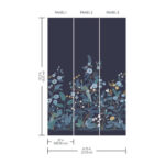 Rifle Paper Peacock Floral Wallpaper Mural - Navy, Blues - York - RP7396M - Image 5