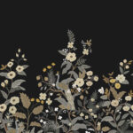 Rifle Paper Peacock Floral Wallpaper Mural - Black, Neutrals - York - RP7399M