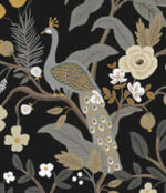 Rifle Paper Peacock Floral Wallpaper Mural - Black, Neutrals - York - RP7399M - Image 3