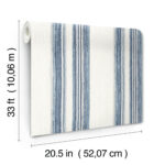 Yellowstone Loom Spun Stripe Wallpaper - Indigo - York - 4142-72600 - Image 6